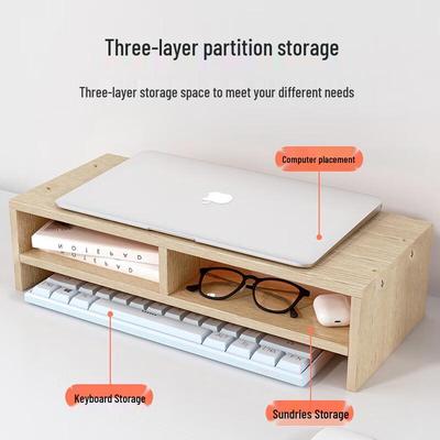 Desktop Monitor Stand with Keyboard Storage