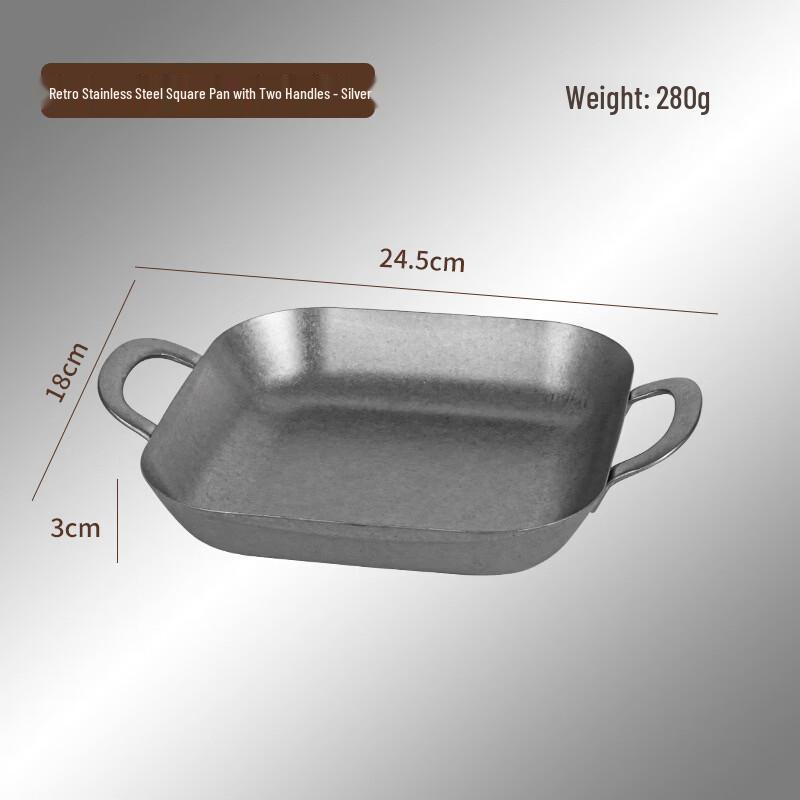 

Commercial Retro Square Stainless Steel Snack Tray 18x18CM