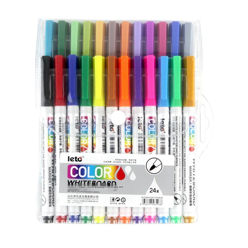 Lotu Erasable Colored Whiteboard Markers: 12/24 Fine Tip Floating Drawing Pens for Kids