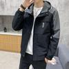 Hooded Splicing Large Size Men's Spring, Autumn and Winter Korean Version of Trendy Casual Jacket