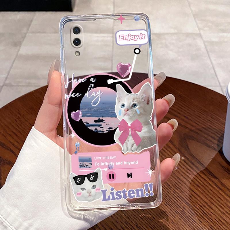 Jelly Casing For Huawei Y7 Pro 2019/Y6 Pro 2019/Enjoy 9e 9 Clear Silicone Soft TPU Back Cover Cute Cat Rabbit Protective Case