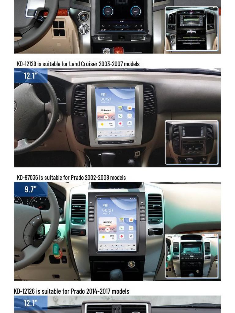 Compatible CarPlay for Toyota Land Cruiser (2016-2020) Android Navigation System