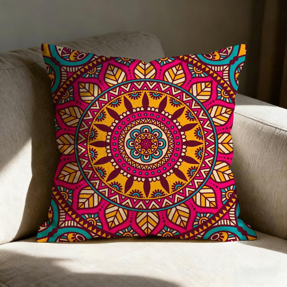 Mandala Style Decorative Pillow Case Linen Pillow Covers Cover For Couch Living Room Bench Patio Floor Linen Home Decor