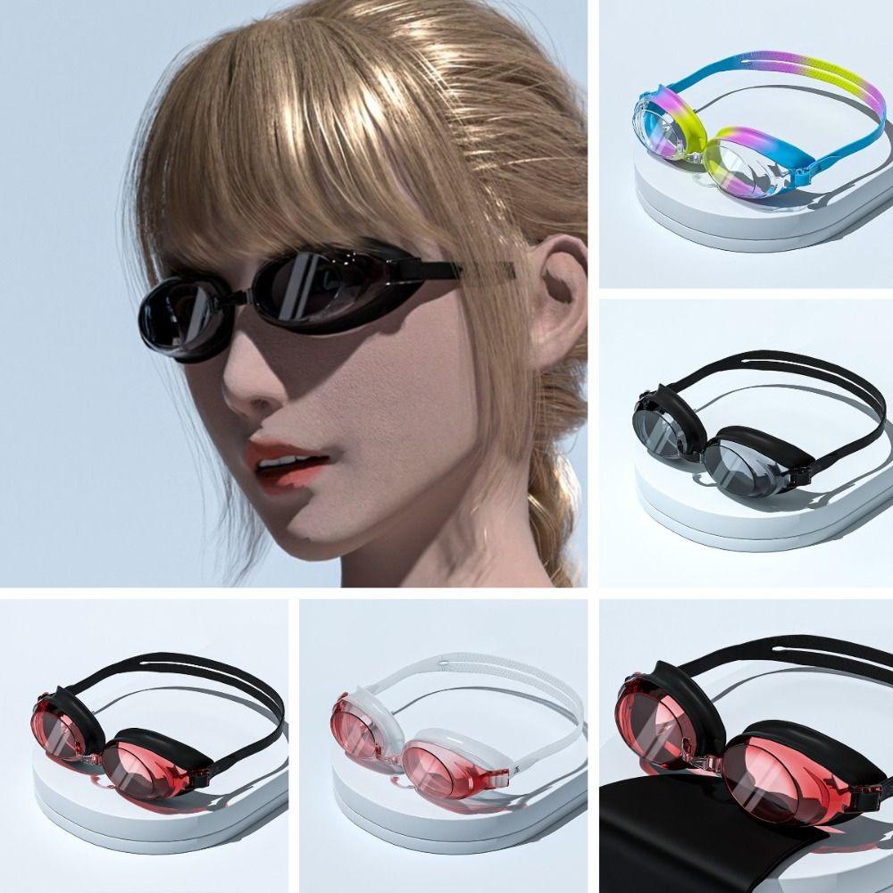Silicone Mirror Frame Swim Goggles Anti-fog Shortsighted Swimming Glasses Women