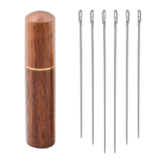 

Ручные швейные иглы Иглы из стали с большим ушком и футляром для хранения Легко вдеваются H