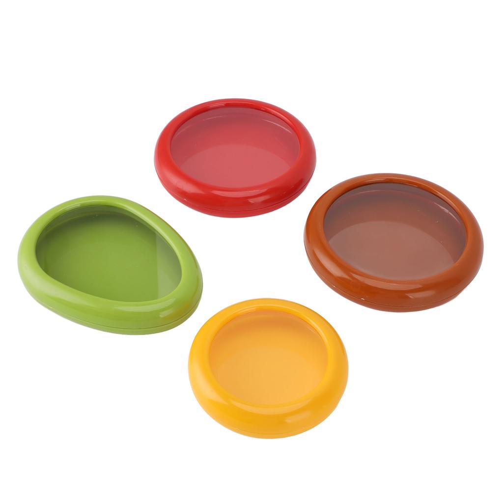 4PCS Fruit Storage Container Space Saving ABS Silicone Film Multifunctional Veggie Sealed Box for