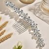 Luxury Silver Toothed Insert Comb Geometric Gold Rhinestone Hairpin Headdress Hairstyle Tools Hair Clip Gifts