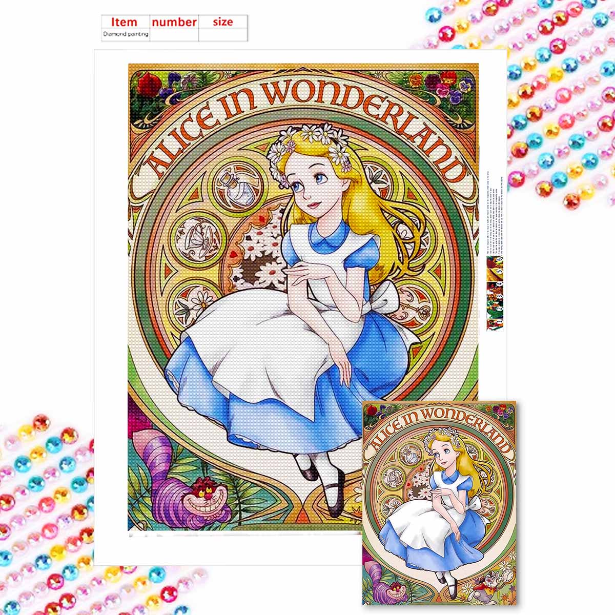 

5D Алмазная живопись своими руками Прекрасная Алиса Полная выкладка Стразы Мозаика Вышивка Изделия ручной работы Домашний декор Подарок Round 20x30cm