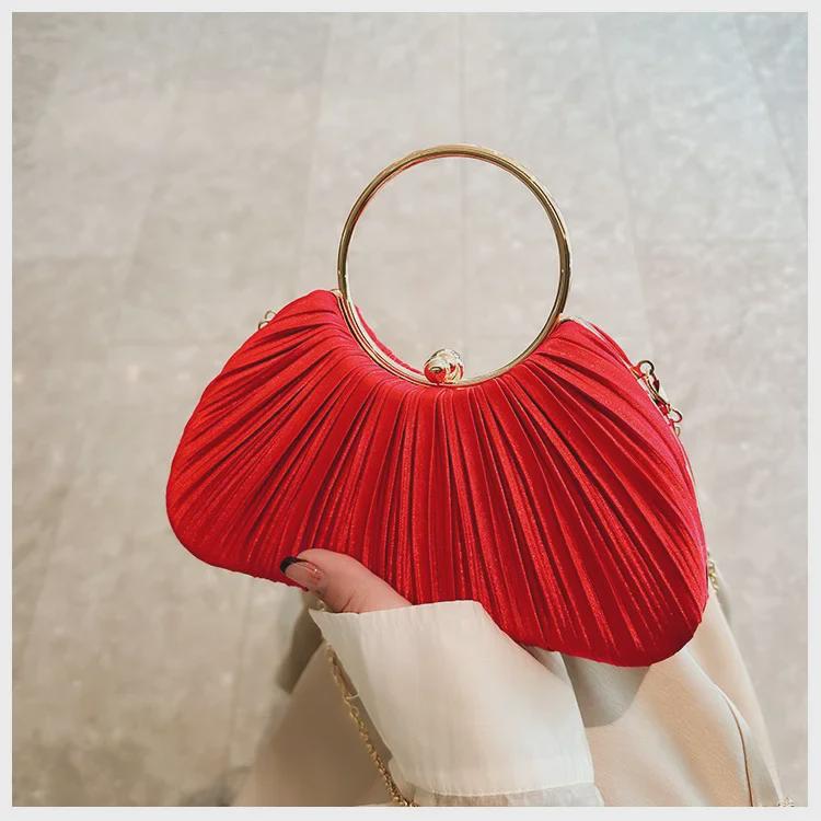 Elegant Pleated Evening Clutch for Women