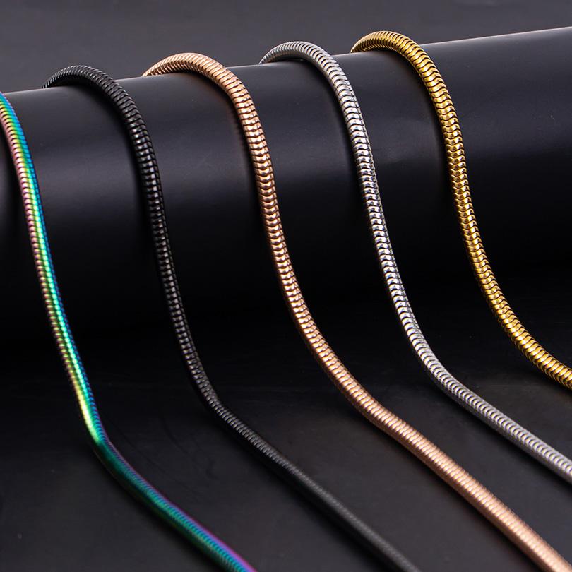 1/7pcs Kpop Chain High Quality Stainless Steel Chains Lanyards For Necklace Women Men Jewelry Making Supplies 3mm Accessories