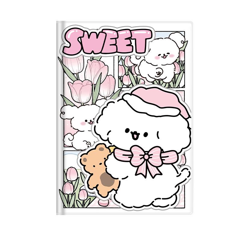Happy Dog Cartoon Waterproof Notebook - Thick Cover, Soft Diary for Students