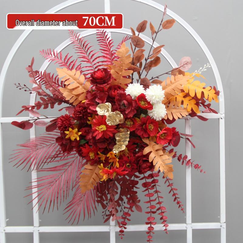 Blue Artificial Flower Row for Wedding Aisles and T-stage Decorations