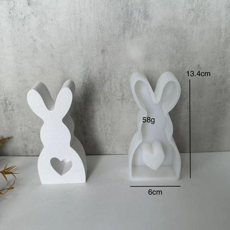 1PC Cute Rabbit Candle Silicone Mold Gypsum Car Mounted Incense Expanding Gypsum Decoration Mold Easter Aromatherapy Candle Mold