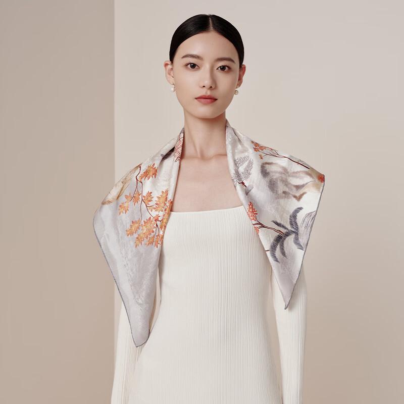 Wansli Women's 100% Mulberry Silk Square Scarf