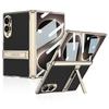 Für Samsung Galaxy Z Fold 8 Breite Hülle Galvanisierte Hautfreundliche Matte Eingebauter Ständer Klappscharnier mit Gehärtetem Film Cover