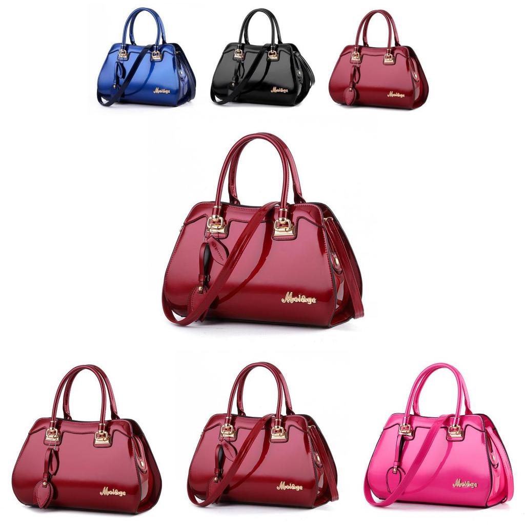 Stylish 2024 Fashionable Red Handbag With Shiny Finish For Women Ideal For Moms