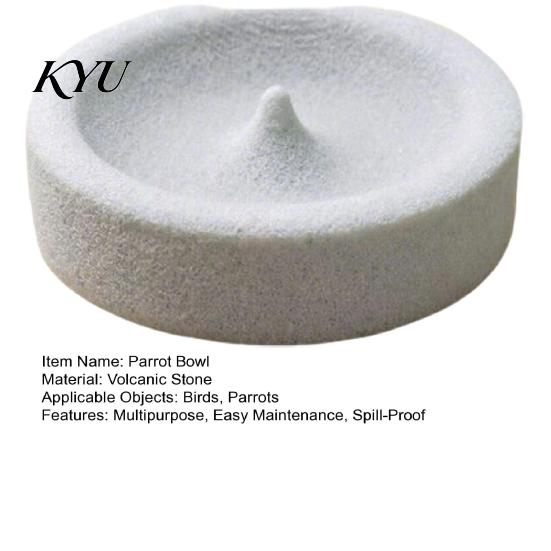Volcanic Stone Bird Bowl Pumice Parrot Bowl, Spill-Proof Water Mess Free Food Cage Weighted Dish for Lovebirds Conures