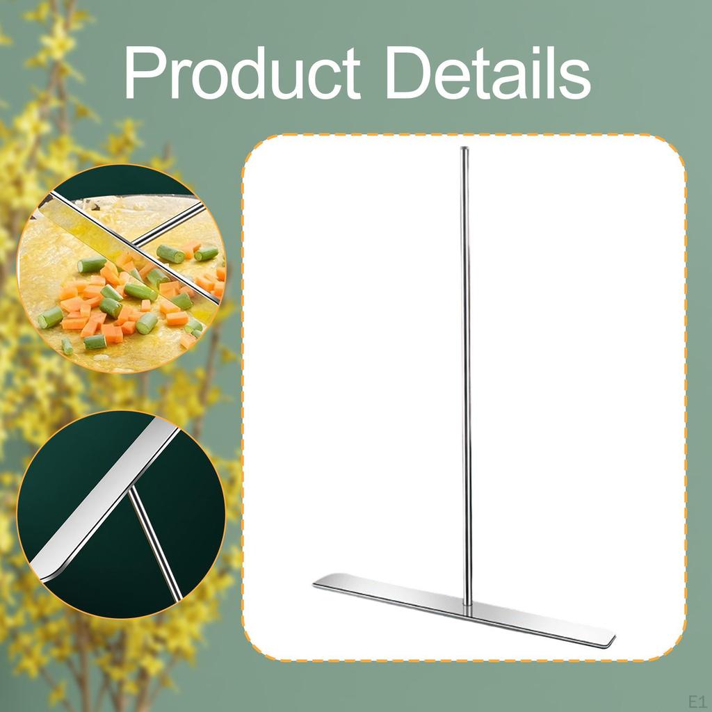 Stainless Steel T Shaped Crepe Spreader Rake Tool Professional Utensil for Omelets, and