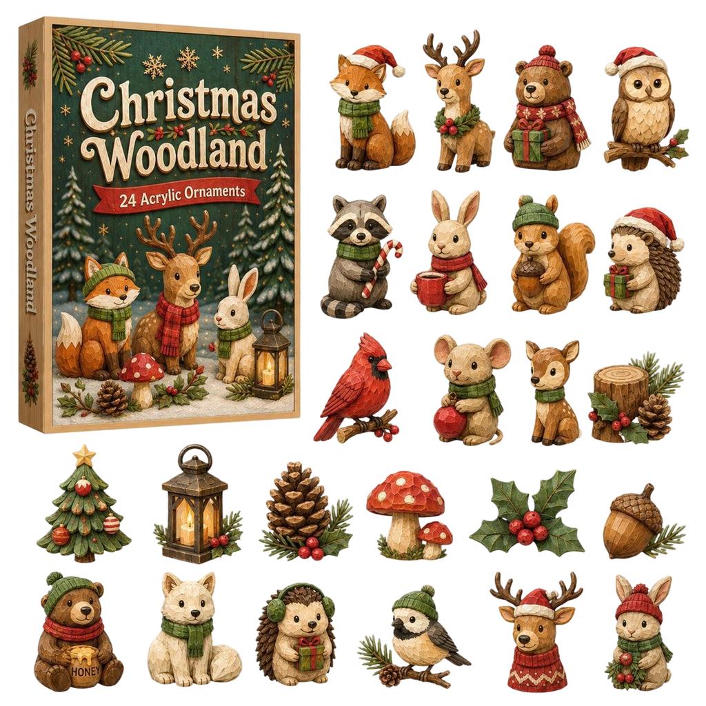 Acrylic Forest Animal Hanging Ornaments - Pack Flat 2D for Keychains and DIY Crafts