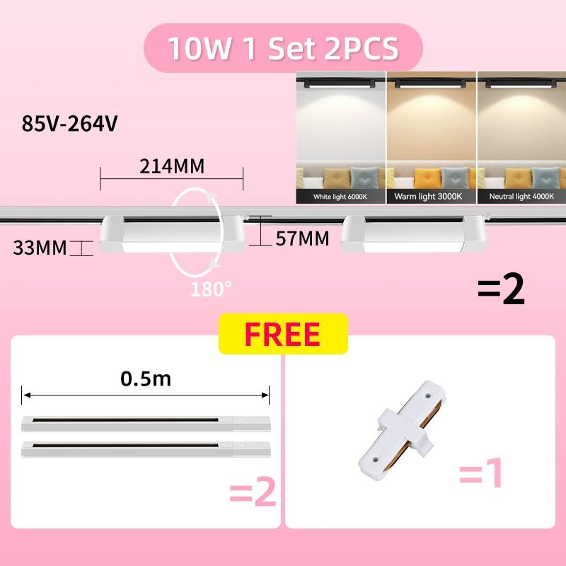 Set Led Magnetic Track Light 110v 220v Track Lamp10W 20W 30W 40W Track Spotlight Lighting Fixture for Home Room Clothing Store
