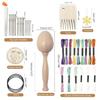 Wood Darning Egg and Needle Thread Adult Kid DIY Handicraft Home Sewing Tool