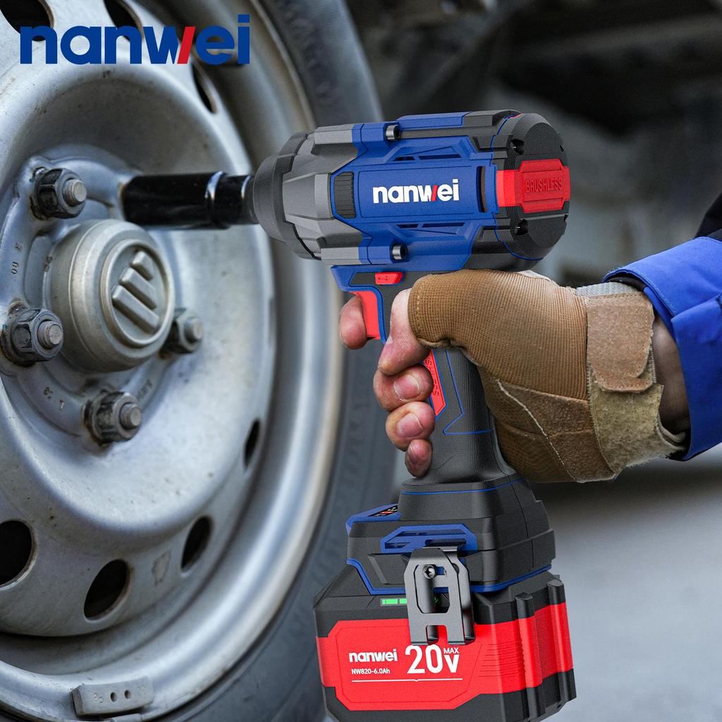 1000N NANWEI Electric Impact Wrench, size 1/2, adjustable torque 500N/800N/1000N, max. speed 2300 rpm