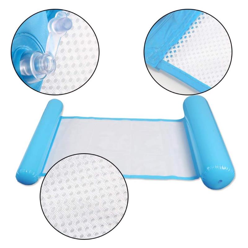 Water Hammock Swimming Mattress Inflatable Pool Deckchair with Net 120x70