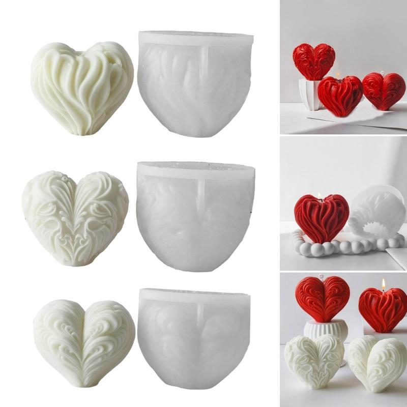 Flexible Silikonform Herzform Kerzenformen Duftende Aromatherapie Herstellungsform Handgemachte Tischdekoration Form