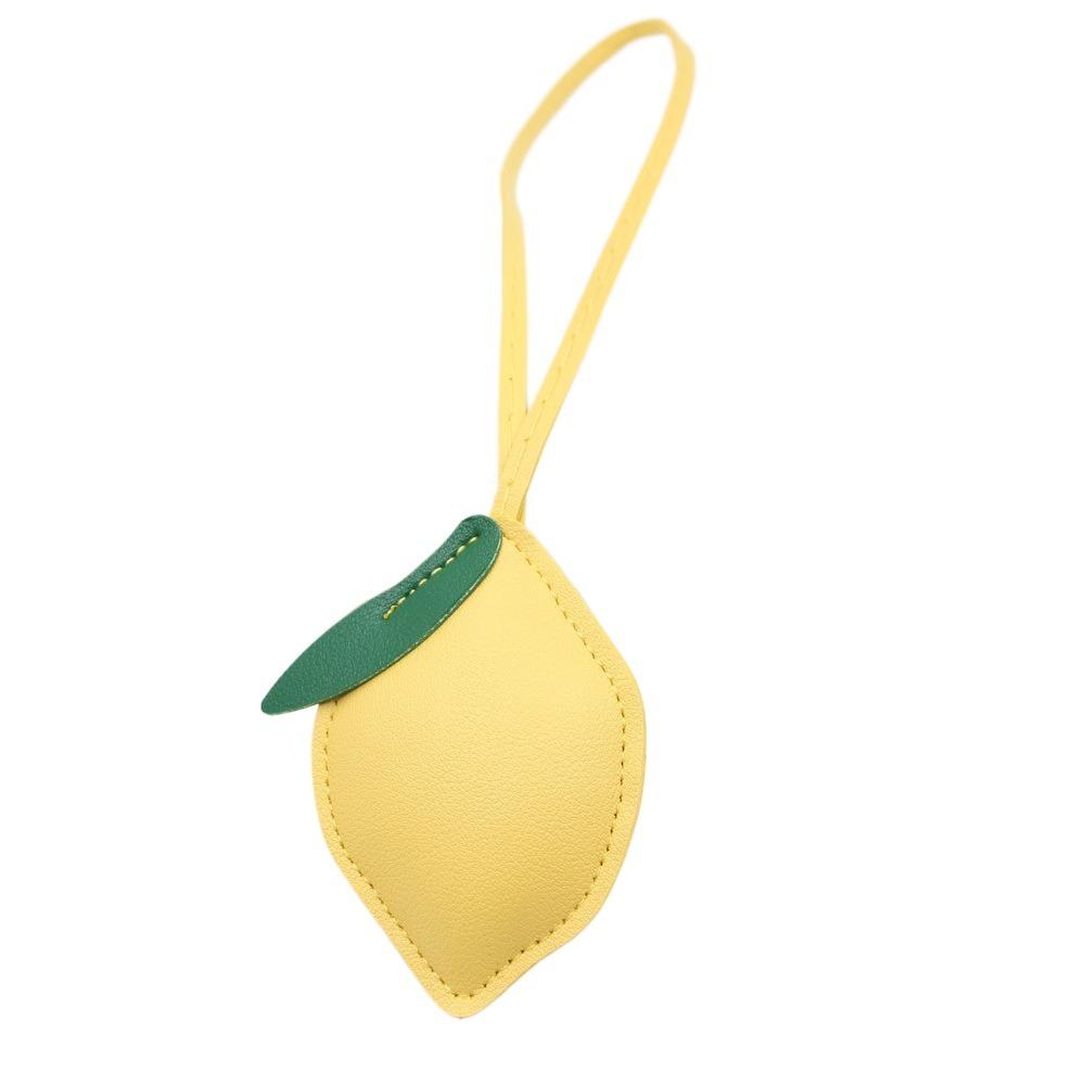 

Car Keyring Lemon Keychain PU Leather Bag Pendant Lovely PU Leather Hanger Car Accessory Style A