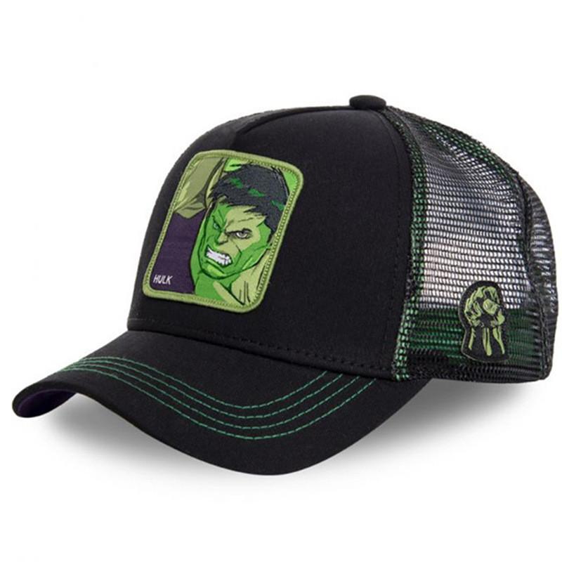 Marvel Iron Man Green Giant Embroidered Cotton Baseball Cap With Sun Protection For Casual Wear Hulk