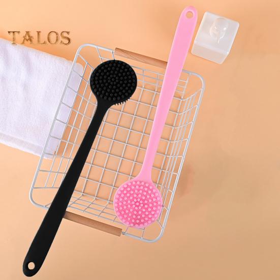 Lazy Duschbürste, langer Griff, Silikon-Rückenschrubber, doppelseitiger Bürstenkopf, Peeling-Massagebürste, Badezubehör