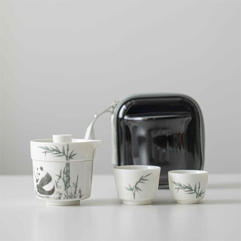 

Mu Yi Portable Ceramic Panda Express Tea Set
