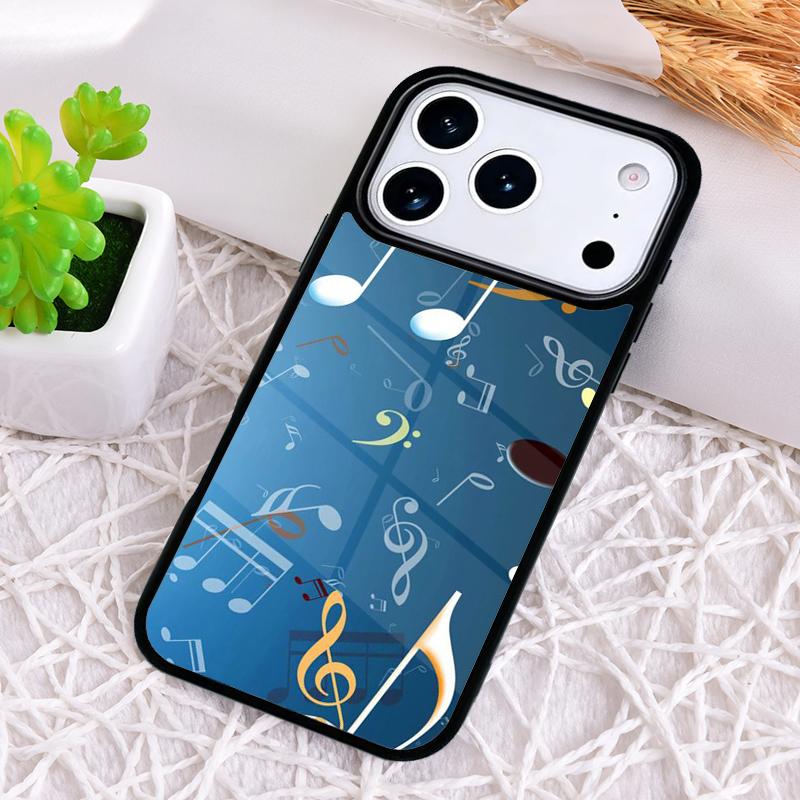 Music Notes Shockproof Phone Case for iPhone 17 Air 16e 15 11 12 14 13 Pro Max Cover Coque