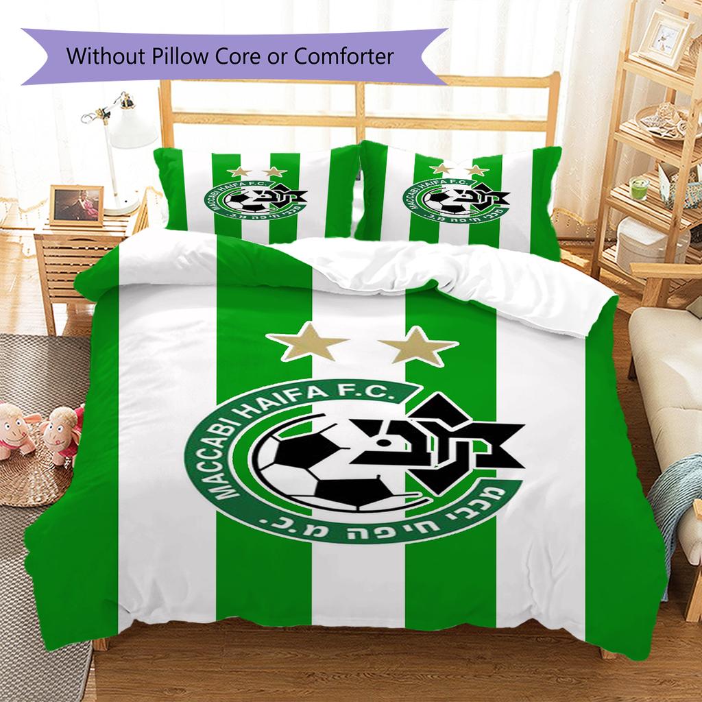Maccabi-Haifa Pattern Bedding Quilt Set Quilt Cover Pillowcase Home Decoration Gift (1 * duvet cover + 2 * pillowcase, without core)
