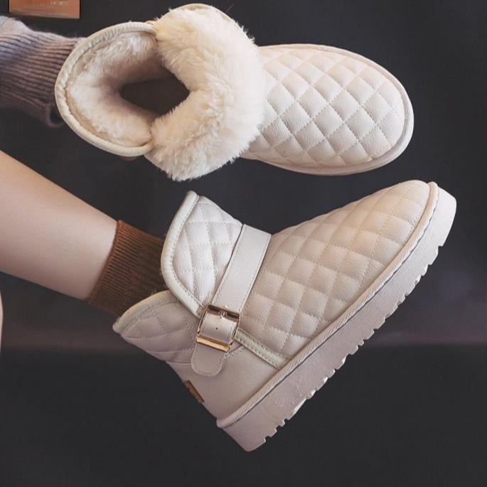 Snow Boots for Women Winter with Plush Bread Shoes Thick Soled Height Increasing Snow Cotton Boots Short Boots Warm Cotton Boots