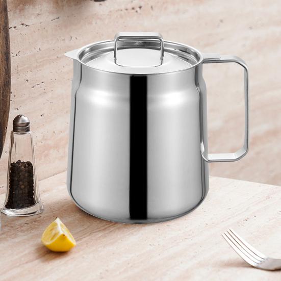 Nerezová nádoba na olejový filtr s výtokovou rukojetí Velkokapacitní všestranná nádoba na olejový filtr Multifunkční nádoba pro potravinářské fritézy pro kempování v kuchyni