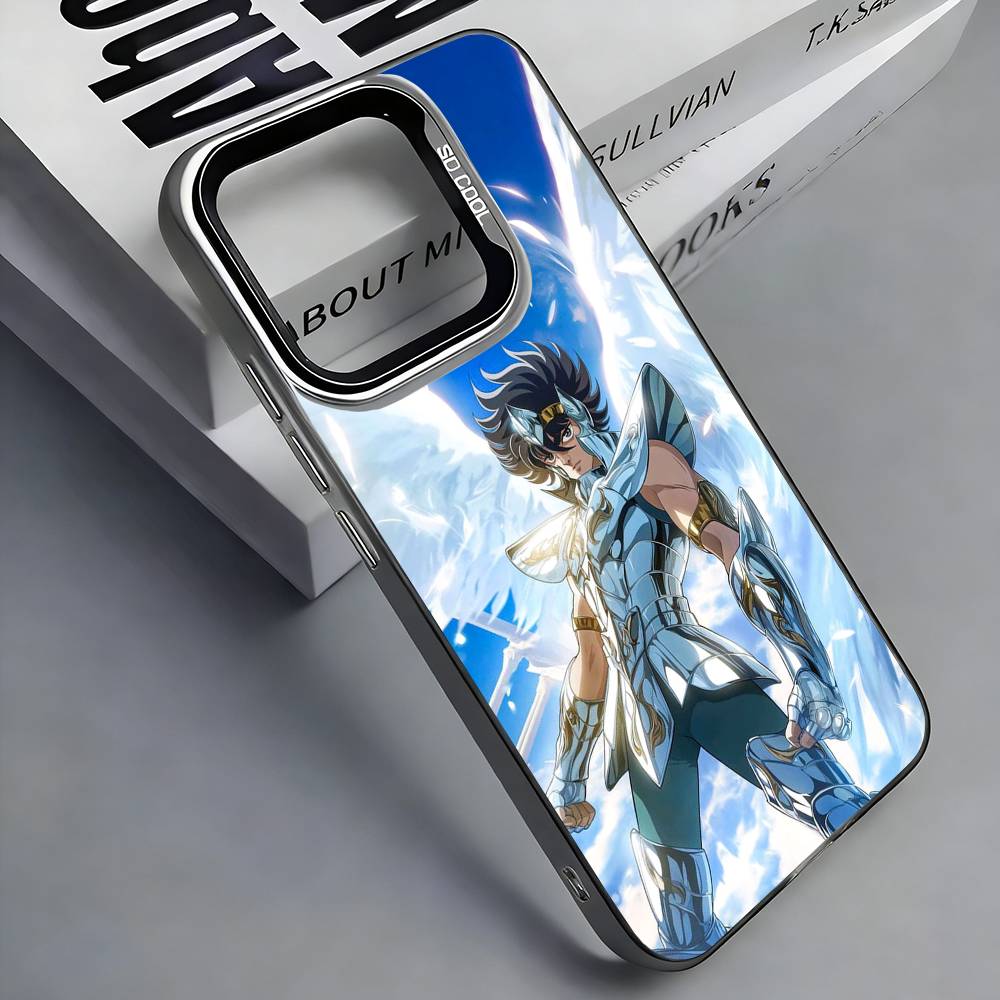S-Saint S-Seiya Anime Colorful Silver Back Phone Case For IPhone 17 16 15 14 13 12 11 Plus Pro Max Plus
