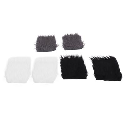 6 pezzi Tessuto Pelliccia Sintetica 25x25cm Bianco Nero Grigio Fai da Te Creazione Soffice Lucido 3 Colori Comodo Lavabile