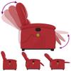 Vidaxl Lift Recliner Massage Chair, Reclining, Red, Eco-leather