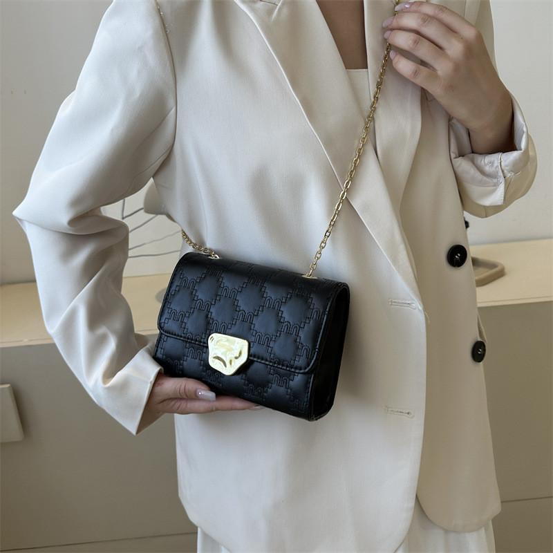 Simple Chain Korean Style Chic 2023 Autumn New Leisure Single Shoulder Diagonal Small Square Women's Bag