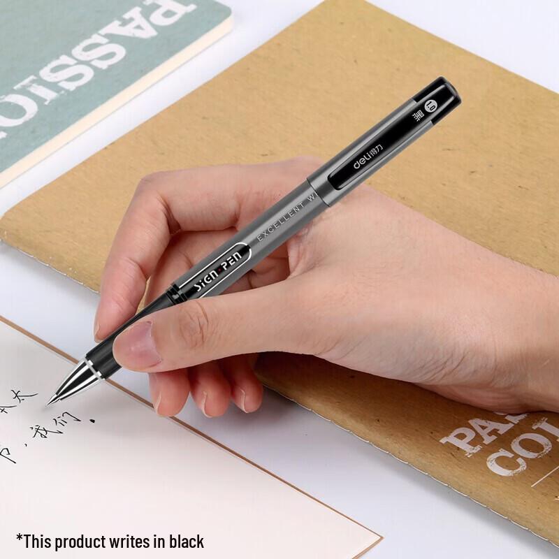 Deli 1.0mm Capped Carbon Ink Gel Pen (12-Pack)