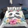 Cartoon Panda 3D Bedding Set Soft Home Textile Queen King Size for Kids Adults Animal Print