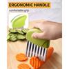 1 Pcs Crinkle Cutter Stainless Steel Potato Carrot Chip Vegetable Crinkle Wavy Chopper Cutter Fry Slicer Kitchen Accessories