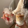 250ml/360ml Korean Style Cocktail Glass Art Design Juice Tea Cold Drink Cups Restaurant Iced Latte Coffee Cup Striped Glass Cup