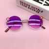 2025 New children's sunglasses round frame flower baby travel sun-shading concave shape wear photo sunglasses fashion