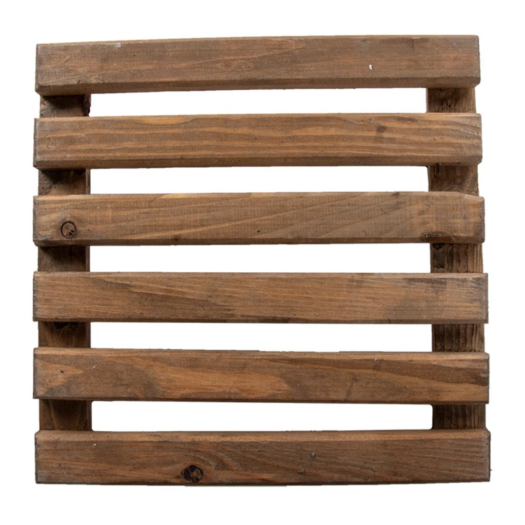 Wooden Square Stand On Wheels, Brown