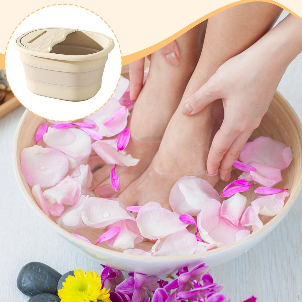 Foot Bath Basin Foldable Soak Tub Folding Feet Bucket Thickened with Lid for