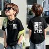 Korean Style Boys' Short-Sleeve Henley Collar T-Shirt, Loose Pure Cotton, Summer New Arrival Trendy Base Layer for Middle and Older Children