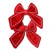 1/2PCS Red Christmas Decorative Bowknot DIY Accessories Big Size Xmas Tree Hanging Bowknot Showwindow Ornament Flannel