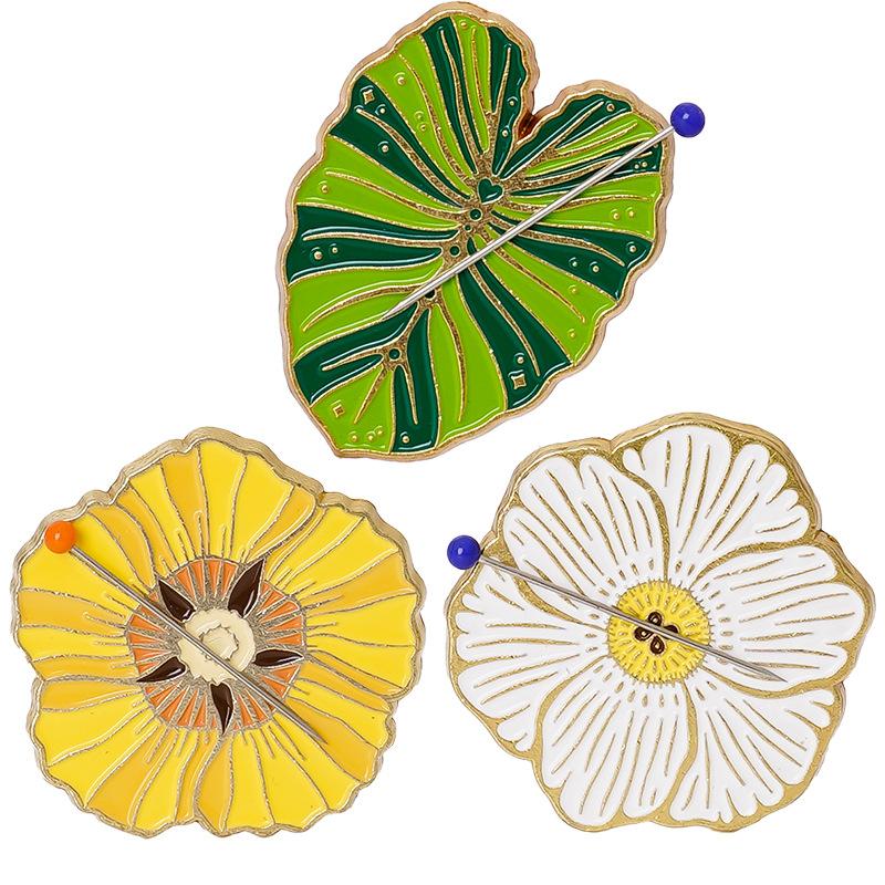 Penjepit Jarum Bunga Alat Jahit Cross-Stitch Penjepit Jarum Magnet Ganda Magnet Kulkas Penjepit Jarum Bordir Anti Hilang